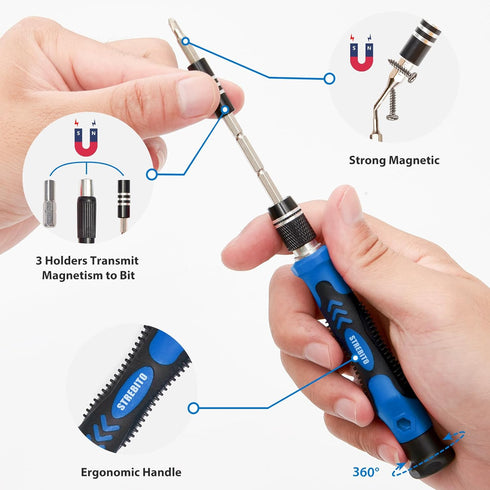 STREBITO 142-Piece Electronics Precision Screwdriver Sets with 120 Bits Magnetic Repair Tool Kit for iPhone, MacBook,