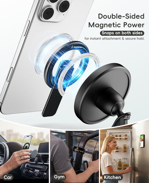 Magtame Double-Sided Magnetic Phone Stand Grip, Strong Magnetic Kickstand Desk Holder for Mag&Safe and Smartphone