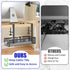 REFLYING Under Desk Cable Management Tray, Black Metal Long Arms, No Drill Mesh Desk Cable Tray for Office Organization