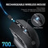 INPHIC Wireless Mouse, Upgraded Battery Level Visible, Large Ergonomic Rechargeable 2.4G Optical PC Laptop Cordless