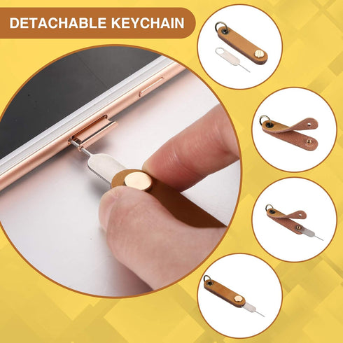 Weewooday 20 Pcs Universal Sim Card Removal Tool, Eject Pin with 1 Detachable Keychain Charm for Smart Phones and