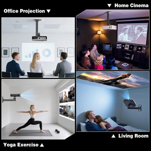 BAISHUN 1/4-Inch 360-degree Setup Projector Stand, Wall and Mini Ceiling Mount with Thread, Rotation, Adjustable Tilt