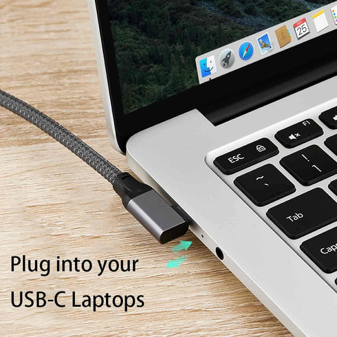 Right Angle USB C Male to Female Extension Cable 3.3ft, Type C 3.1 Gen 2, 10Gbps Data, 4K Video, 100W Charging