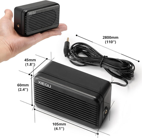 Xiegu GY03 3.5mm Plug Rectangular External Speaker with Stereo Sound for CB/Mobile/Ham Radio, Compatible with Xiegu