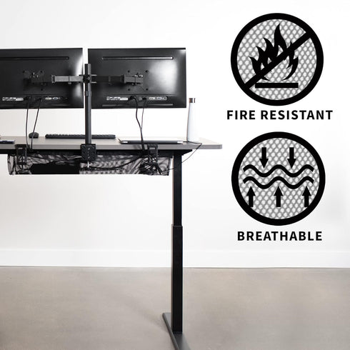 VIVO Clamp-on Under Desk Cable Net, 91 cm Workstation Wire Organizer for Home and Office, Black, DESK-AC36MH