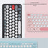 Mini Keyboard and Mouse Combo, Stylish Colorful Round Keycaps Mute Laptop Keyboard Mouse Set, Ergonomic Design for OS