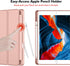 iPad 9th/8th Generation Case - 10.2 Inch with Pencil Holder, Soft Baby Skin Silicone Back, Auto Wake/Sleep Cover (Rose