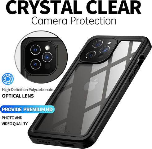BEASTEK Waterproof Case for iPhone 12 Pro Max, NRE Series Shockproof IP68 with Built-in Screen Protector (Clear)