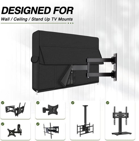 52-55 inches Porch Shield Outdoor TV Cover - Upgrade Fully Cover TV Weatherproof Protector for LCD, LED, Compatible