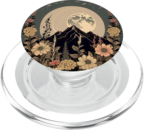 Boho PopSockets MagSafe PopGrip for iPhone - Moon Phases Mountain Floral Aesthetic Chic