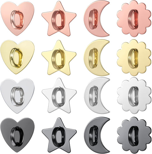 Fyntave 16 Pcs Metal Phone Finger Grip Hook Cute Heart Phone Charm Hooks