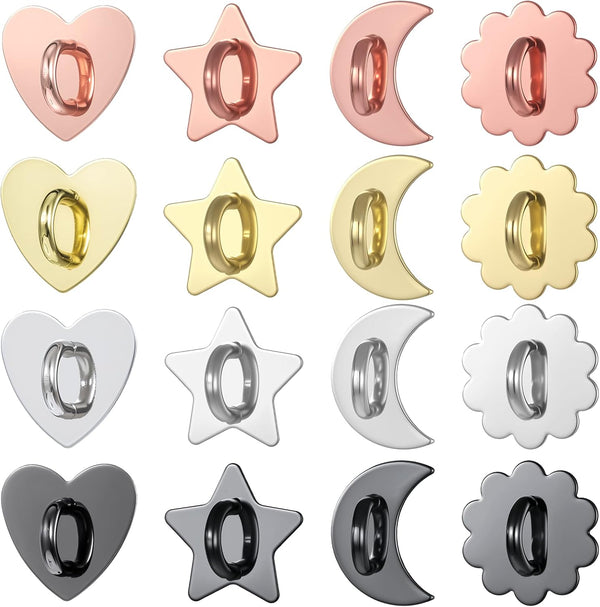 Fyntave 16 Pcs Metal Phone Finger Grip Hook Cute Heart Phone Charm Hooks