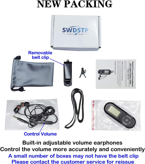 Personal FM Walkman Radio, Mini Digital Tuning Portable Radio with Headphones, Belt Clip, LCD Display, Pocket Radio for