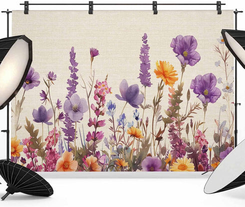 Vyrn Klynt Country Decor,8x6ft Flower Purple Lavender Plant Photography Backdrop for Portrait Photo,Photoshoot