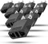 Fosmon 10 Pack European to US Plug Adapter, Black, EU to USA, Canada Travel Plug Converter, Small 2 Prong Charger