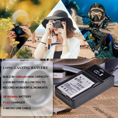 Pickle Power EN-EL5 Battery and LED Charger - Compatible with Nikon Coolpix 3700, 4200, 5200, 5900, 7900