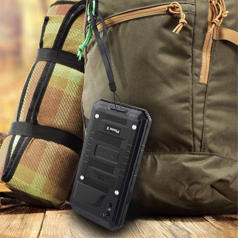 Beasyjoy iPhone X Case, Heavy Duty Metal Cover with Full Body Protection, Shockproof, Dustproof, Rugged, Black, 5.8
