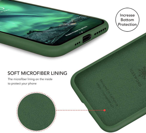 IceSword Compatible with iPhone 11 Pro Max Case, Dark Green Thin Liquid Silicone Soft Silk Matte Cover