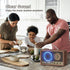 LEOTEC AM FM Radio, Retro Wood Table Radio, Portable Bluetooth Speaker with AUX and Headphone Jack, Brown