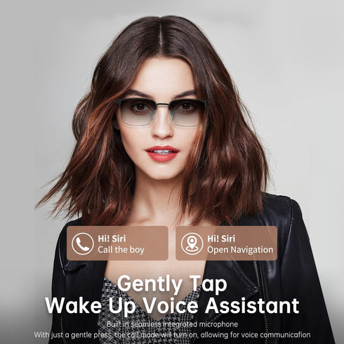 GenXenon AssistantGS06G Bluetooth Audio Smart Glasses, Blue Light Glasses for Women Men,Open Ear Sound Mic & Speakers