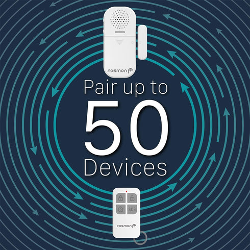 Fosmon Wireless Door Alarms for Home Security with Remote, 130dB Sensors, Battery-Powered, Kids Safety