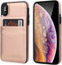 KIHUWEY Wallet Case for iPhone X/Xs - Premium Leather with Credit Card Holder, Heavy Duty Protective Cover (Rose Gold)