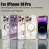 Misscase Gold iPhone 14 Pro MagSafe Case with Camera Lens Protector, Full Protection Clear Magnetic Anti-Scratch Cover