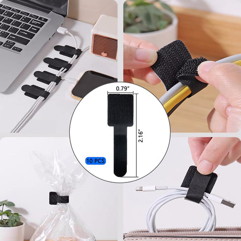 ELII 300PCS Cable Management Kit, 4 Cable Sleeve, 35 Cable Clips, 11 Cord Holders, 200 Fastening Cable Ties for Under