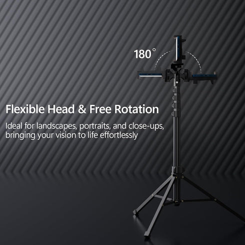 EMART 63" Phone Tripod for iPhone & Selfie Stick, Adjustable Cellphone Tripod Stand with Remote and Phone Holder