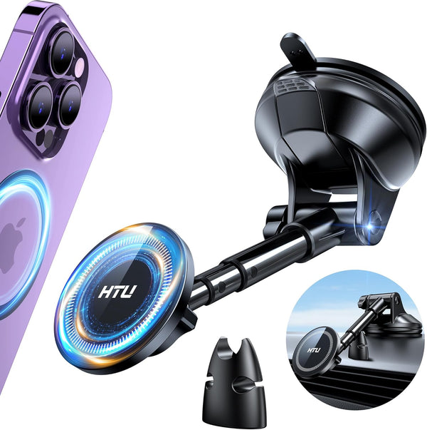 2024 Upgraded MagSafe Car Mount with 80LBS Strongest Suction, Powerful Magnetic Cell Phone Holder for iPhone 15 14 Pro