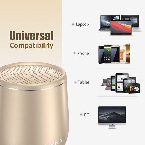 INSMY Small Bluetooth Speaker, Waterproof Mini Portable Wireless Speaker with Punchy Bass, Handheld Pocket Size