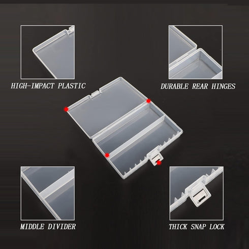 PNGKNYOCN Battery Storage Box, Portable Organizer Holds 48 AA Batteries, Insulative Clear Plastic