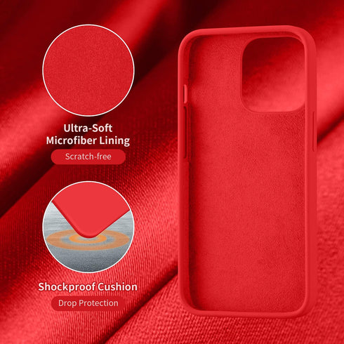 Cordking Silicone Ultra Slim Shockproof Case for iPhone 13 Pro, Protective Phone Cover with Soft Anti-Scratch Lining -