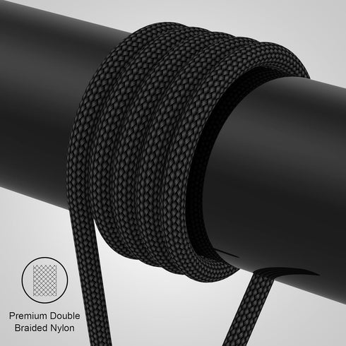 3 in 1 Magnetic Charging Cable (3 Pack: 3.3/6.6/6.6ft) - Fast 3A Charger for Lightning/USB-C/Micro-USB Devices - Black