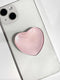 Transparent Heart Shaped Mobile Phone Grip, Pink Resin Folding Stand, Convenient Accessory (Pink)