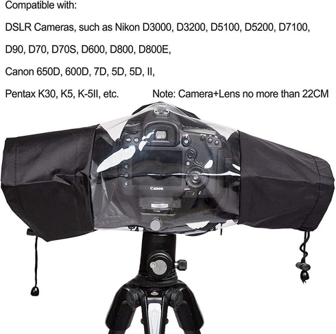 WANBY Professional Waterproof Camera Rain Cover, Soft Black for All DSLR SLR Cameras