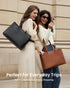LOVEVOOK 15.6 Inch Laptop Tote Bag for Women Waterproof Leather Computer Bags Business Office Work Briefcase Black