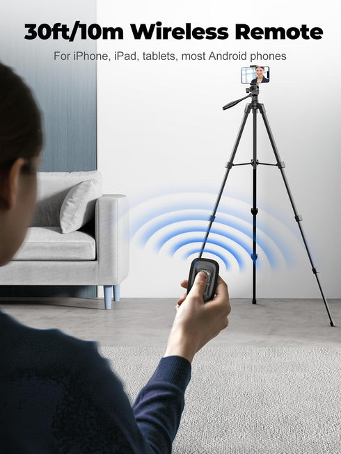 EMART 61 Phone Tripod Stand with Flexible Gooseneck, Portable Tripod for iPhone and Camera, Overhead Cellphone Holder