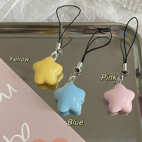 Gllehkt 7x2.5cm, Fat Star Phone Chacin Phone Charm Lanyard Strap Bag Hanging Pendant Decorations Ornament Fashion