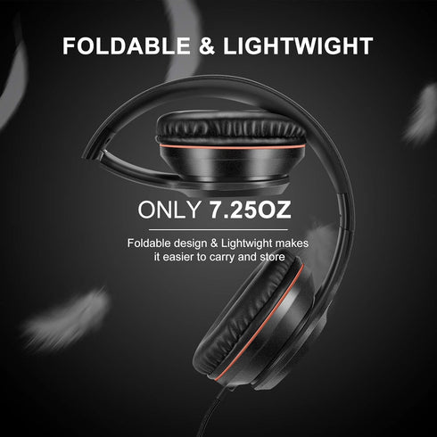 LORELEI X8 Over-Ear Wired Headphones with Microphone, 1.45m Tangle-Free Nylon Line, Lightweight & Portable