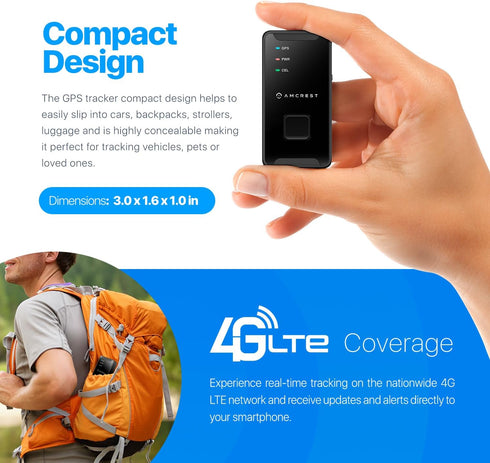 Amcrest GL300 (4G Assets, GPS GPS Tracker for Vehicles LTE) - Portable Mini Hidden Real-Time GPS Tracking Device