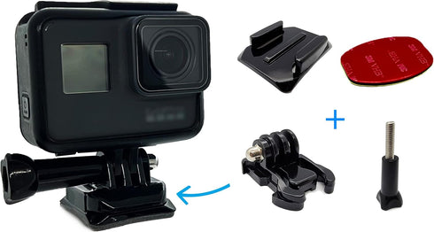 JINGXIN Helmet Mounts for GoPro, Flat Curved Adhesive Sticky Mounting with J Hook Buckle Clip for Hero 11, 10, 9, 8