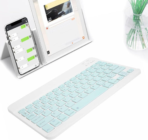 Hilitand 10 inch Bluetooth Keyboard, Ultra-Thin Ergonomics Scissor, 5 Million Click, Quiet Key, Metal Texture