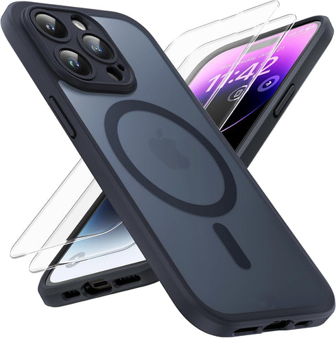 TOCOL 3 in 1 Magnetic Case for iPhone 14 Pro Max 6.7 Inch, Upgraded Full Camera Protection, Compatible with Magsafe,