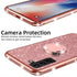 Samsung Galaxy S21 FE Case for Women, Cute Glitter Luxury TPU Silicone Slim Phone Case with Bling Diamond Ring Stand -