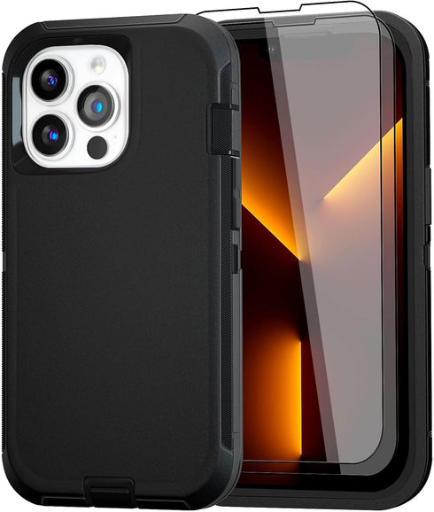 iPhone 13 Pro Max Case 6.7" - Heavy Duty Military Grade, Shockproof/Drop Proof, Full Body Cover + 2 Screen Protectors
