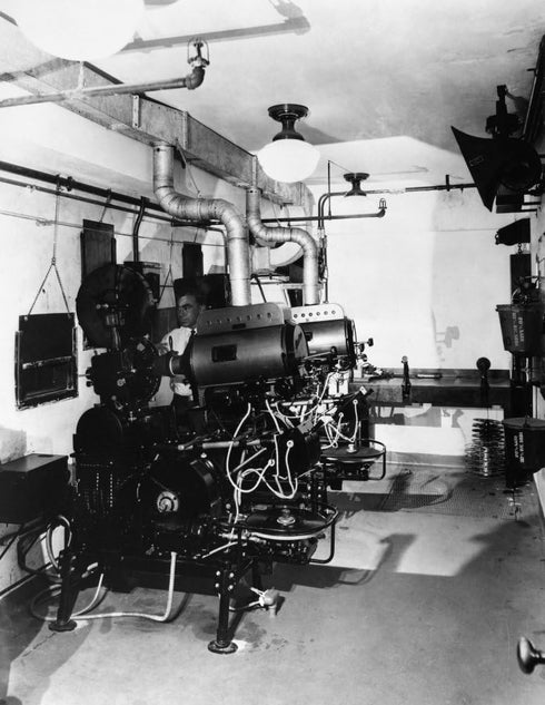 Filmmaking Sound 1926 Ninterior Of A Theatre Projection Booth, Projectors with Disc Attachments for Sound Photograph