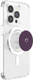 Plum Purple PopSockets PopGrip for MagSafe - Hand Drawn Heart Minimalist Love