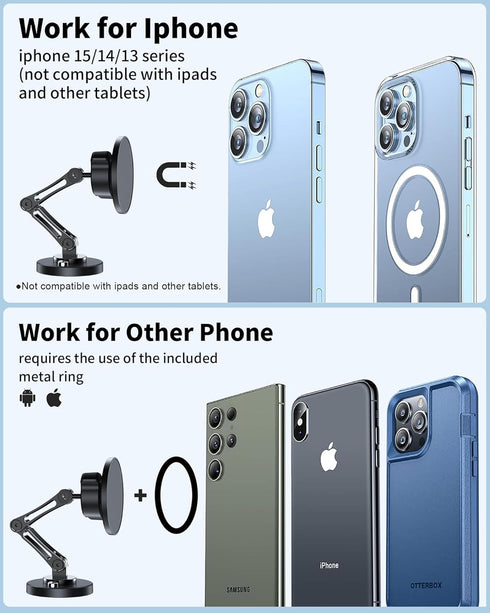 ZBF (360 17 16 15 14 13 Magnetic Car Phone Holder Mount Rotation) Cell Phone Car Holder, Phone Mount for Car Windshield