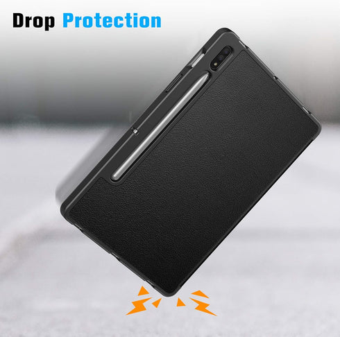 Fintie Slim Case for Samsung Galaxy Tab S8/Tab S7 11 Inch (Model SM-X700/X706/T870/T875/T878) with S Pen Holder, Black